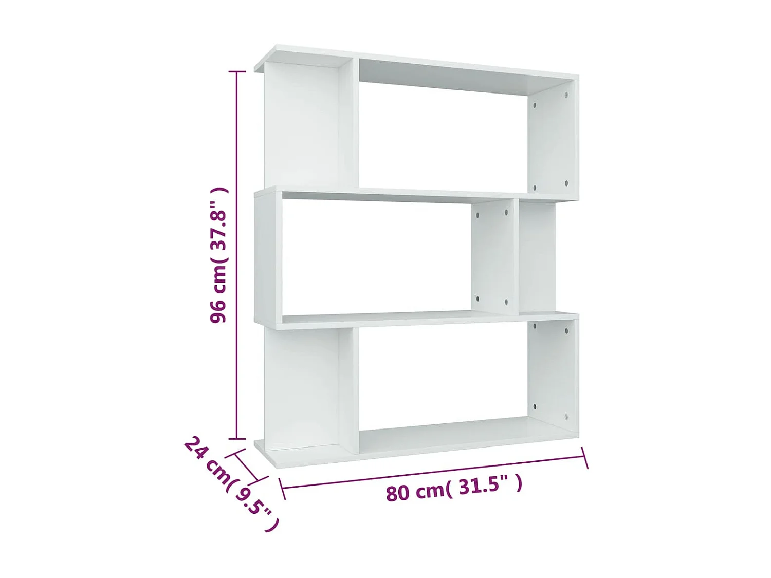 Estante/divisória 80x24x96 cm derivados de madeira branco