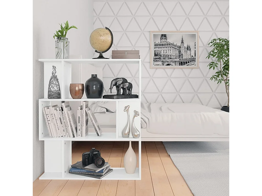 Bücherregal/Raumteiler Weiß 80x24x96 cm Holzwerkstoff