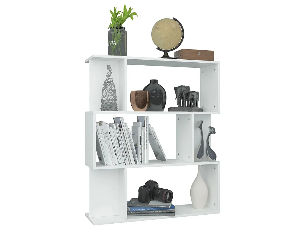 Bücherregal/Raumteiler Weiß 80x24x96 cm Holzwerkstoff