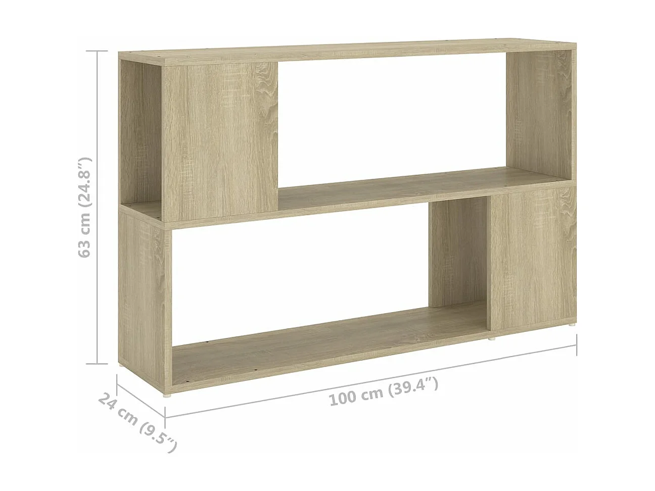 Estante 100x24x63 cm derivados de madeira cor carvalho sonoma