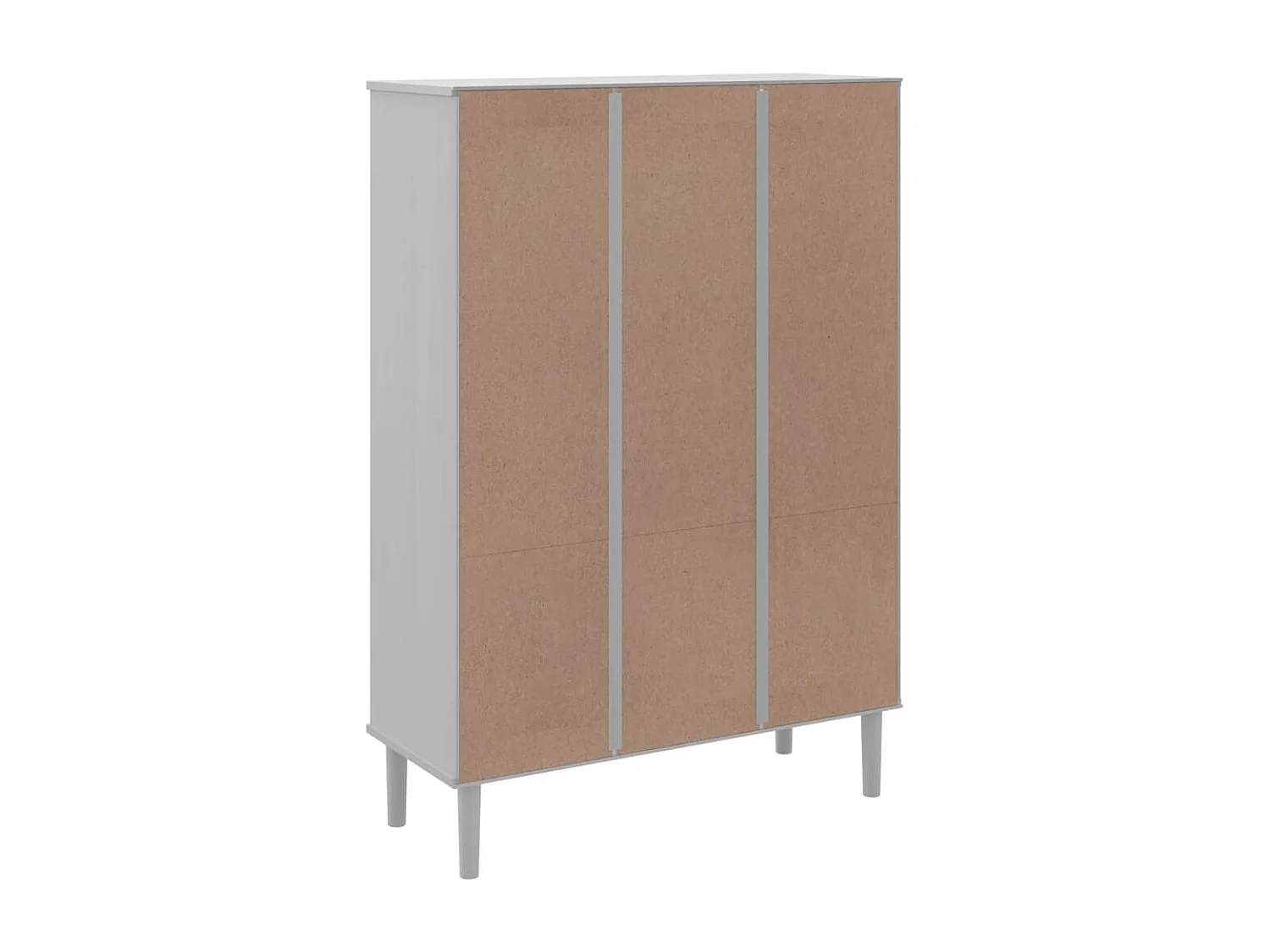 Bücherschrank SENJA Rattan-Look Weiß 90x35x130 cm Kiefernholz