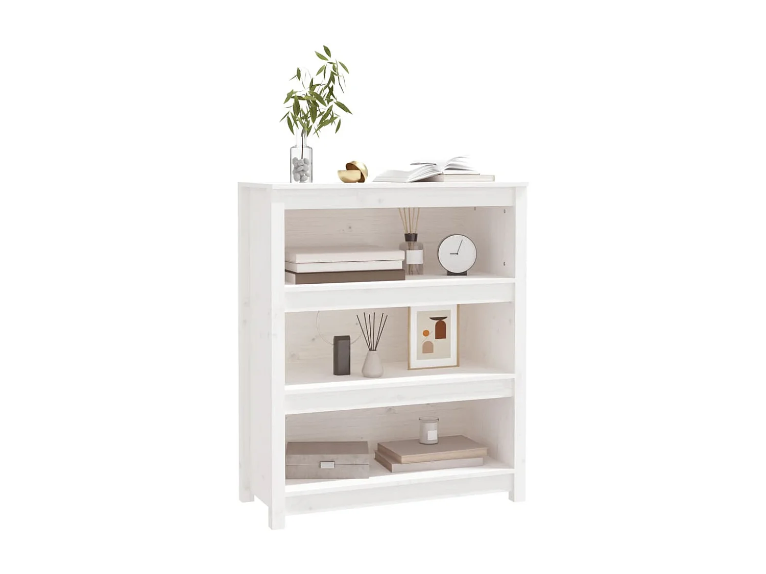 Bibliothèque Blanc 80x35x97 cm Bois de pin massif