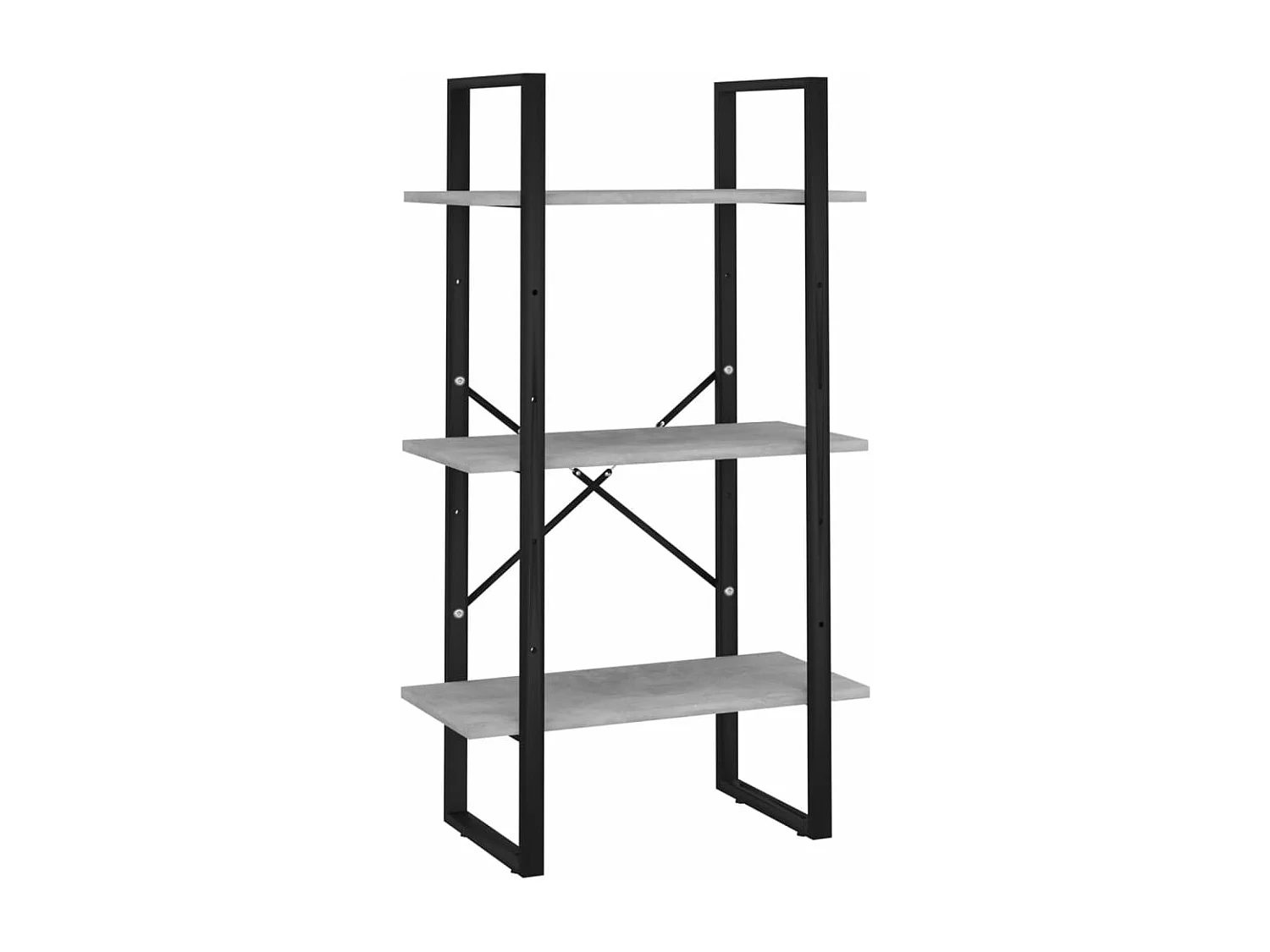 Scaffale Grigio Cemento 60x30x105 cm in Legno Multistrato