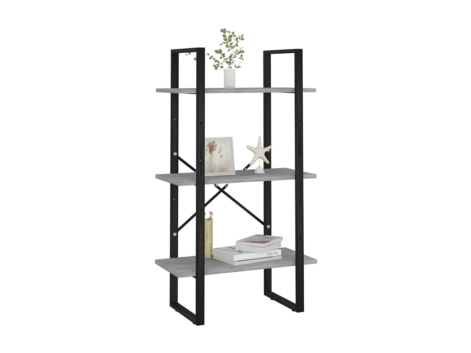 Lagerregal Betongrau 60x30x105 cm Holzwerkstoff
