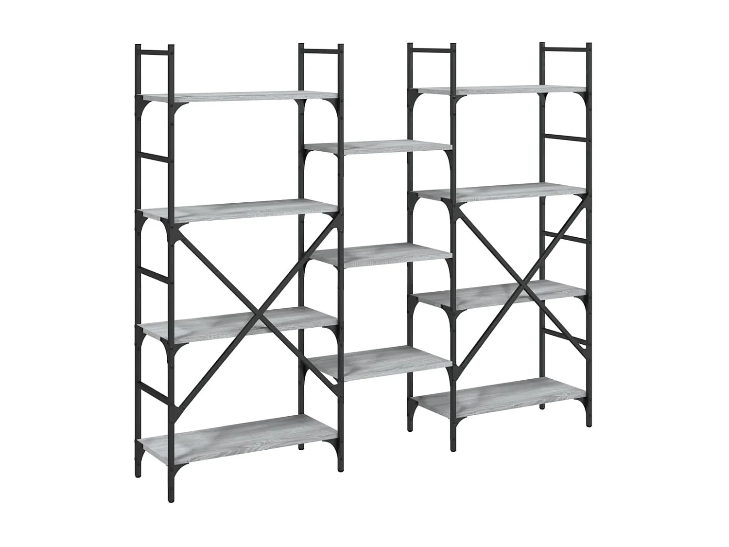 Estantería madera de ingeniería gris Sonoma 160x28,5x136,5 cm