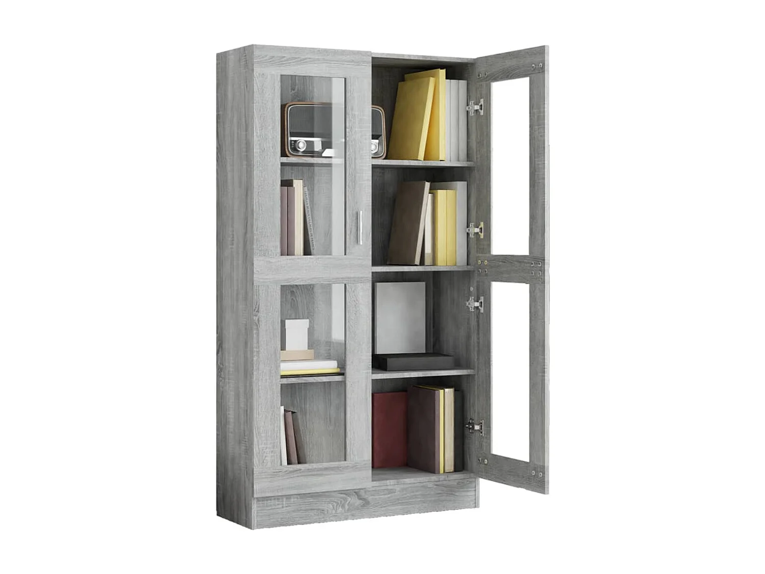 Vitrina madera contrachapada gris Sonoma 82,5x30,5x150 cm