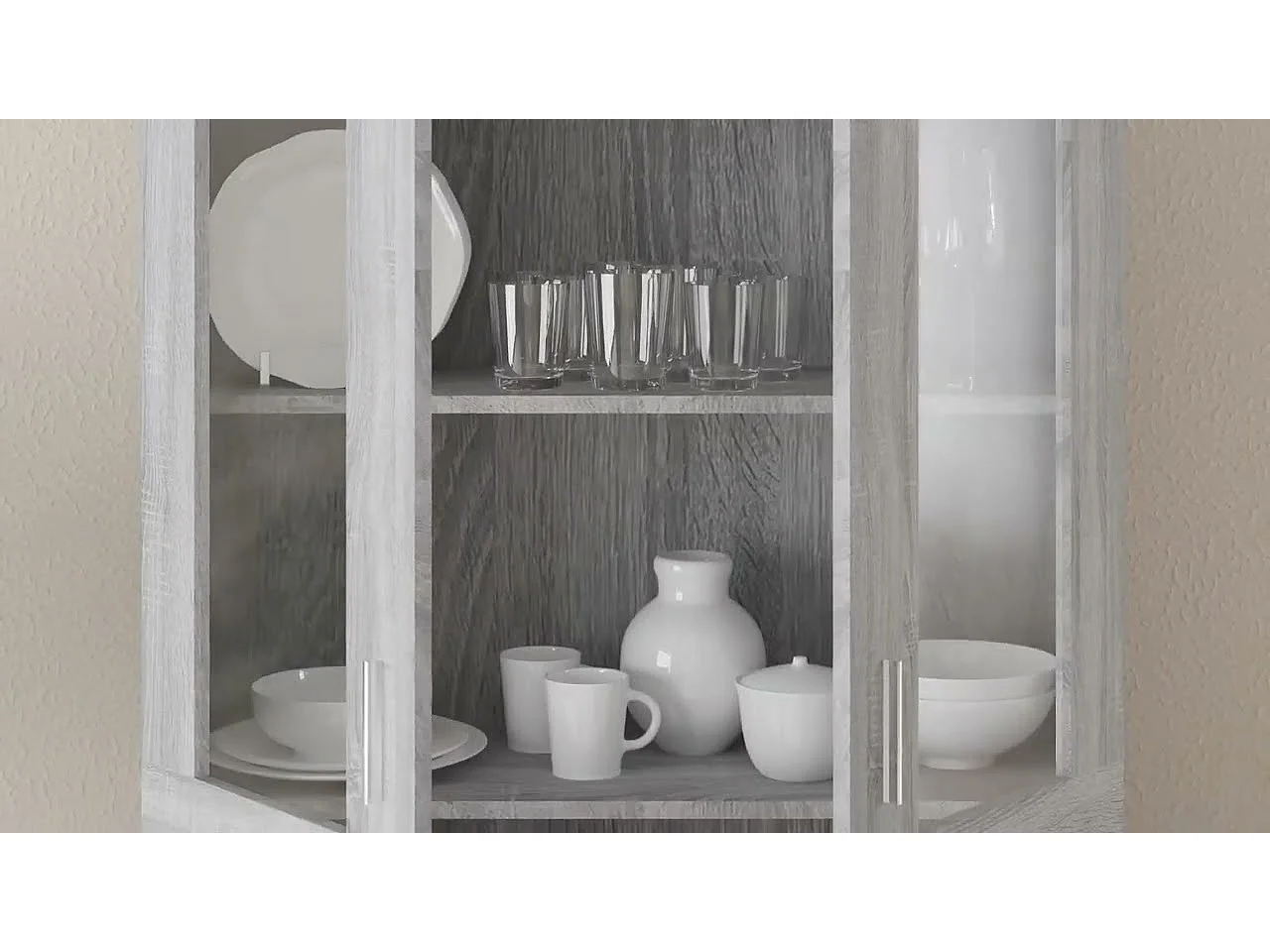 Armoire à vitrine Sonoma gris 82,5x30,5x150cm Bois d'ingénierie