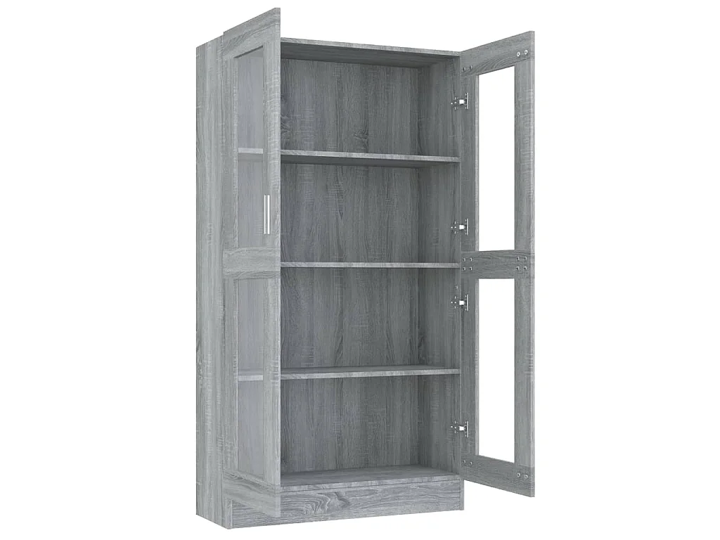 Armoire à vitrine Sonoma gris 82,5x30,5x150cm Bois d'ingénierie