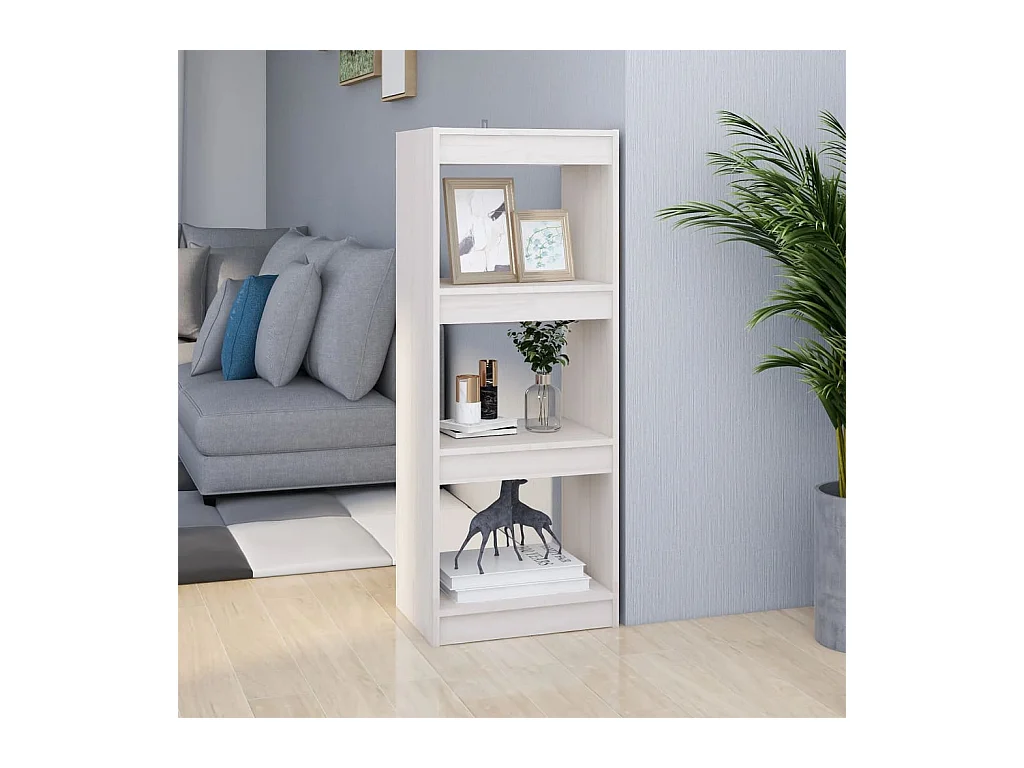Bibliothèque/Séparateur de pièce Blanc 40x30x103,5cm Pin massif