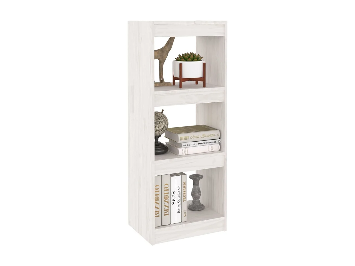 Bücherregal/Raumteiler Weiß 40x30x103,5 cm Massivholz Kiefer