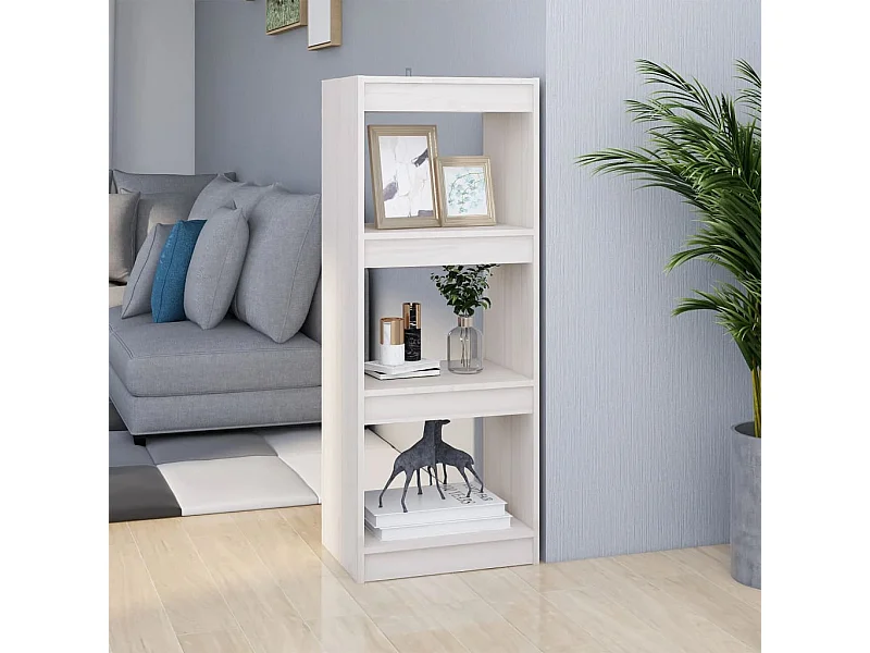 Bibliothèque/Séparateur de pièce Blanc 40x30x103,5cm Pin massif