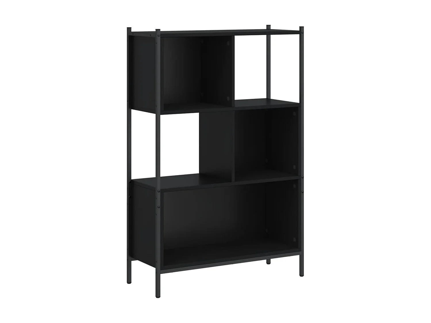 Boekenkast 72x28x109 cm bewerkt hout zwart