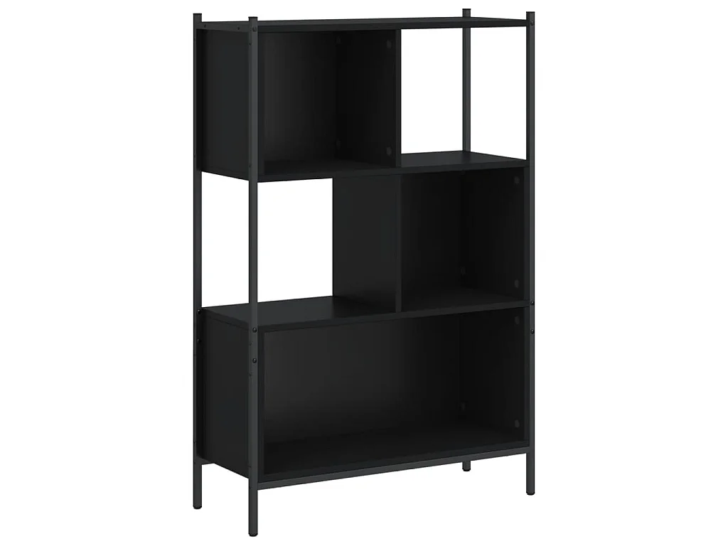 Bibliothèque noir 72x28x109 cm bois d'ingénierie