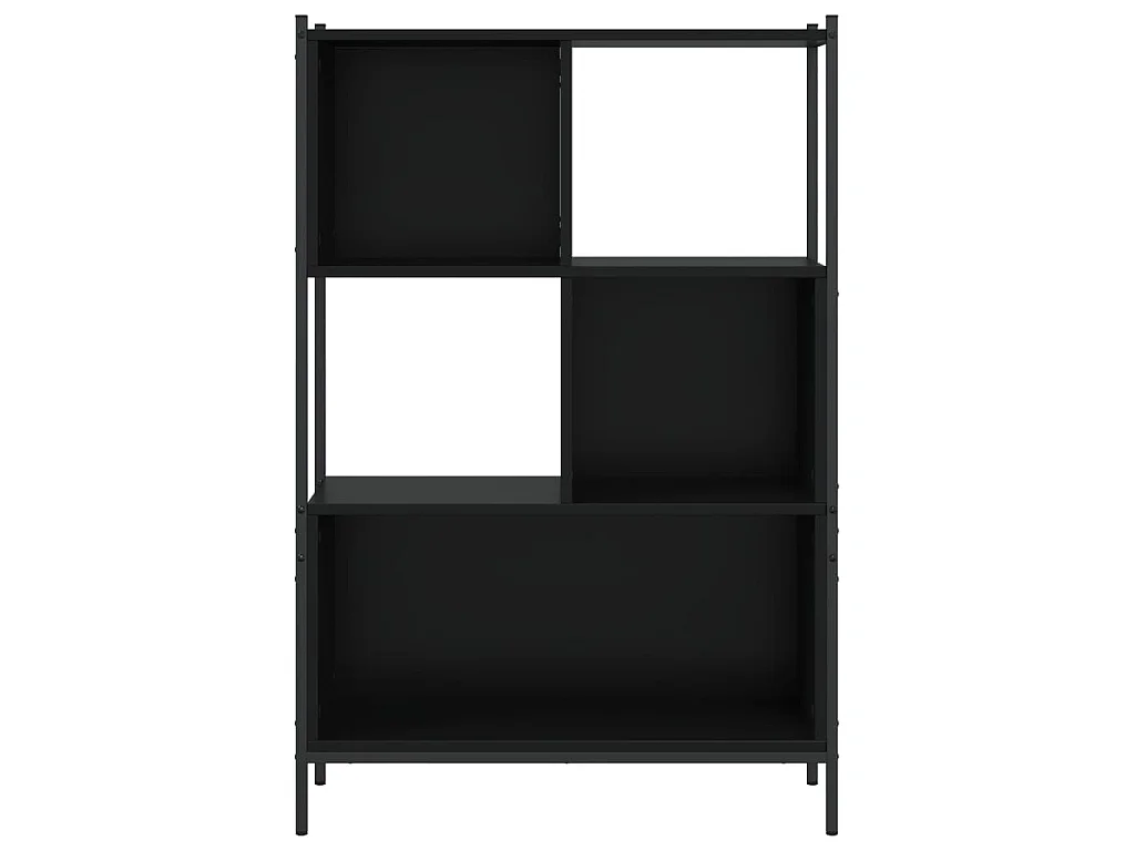Bibliothèque noir 72x28x109 cm bois d'ingénierie