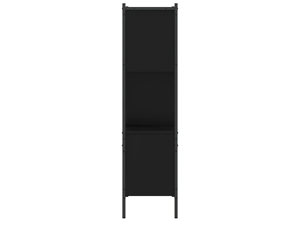 Bibliothèque noir 72x28x109 cm bois d'ingénierie