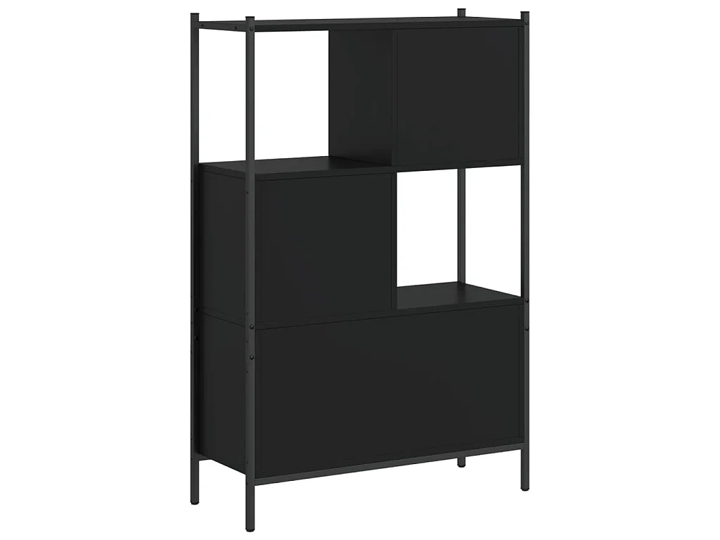Bibliothèque noir 72x28x109 cm bois d'ingénierie