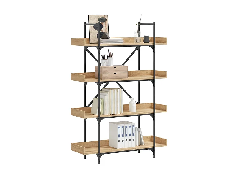 Bibliothèque à 4 niveaux chêne sonoma 100x33x145,5 cm