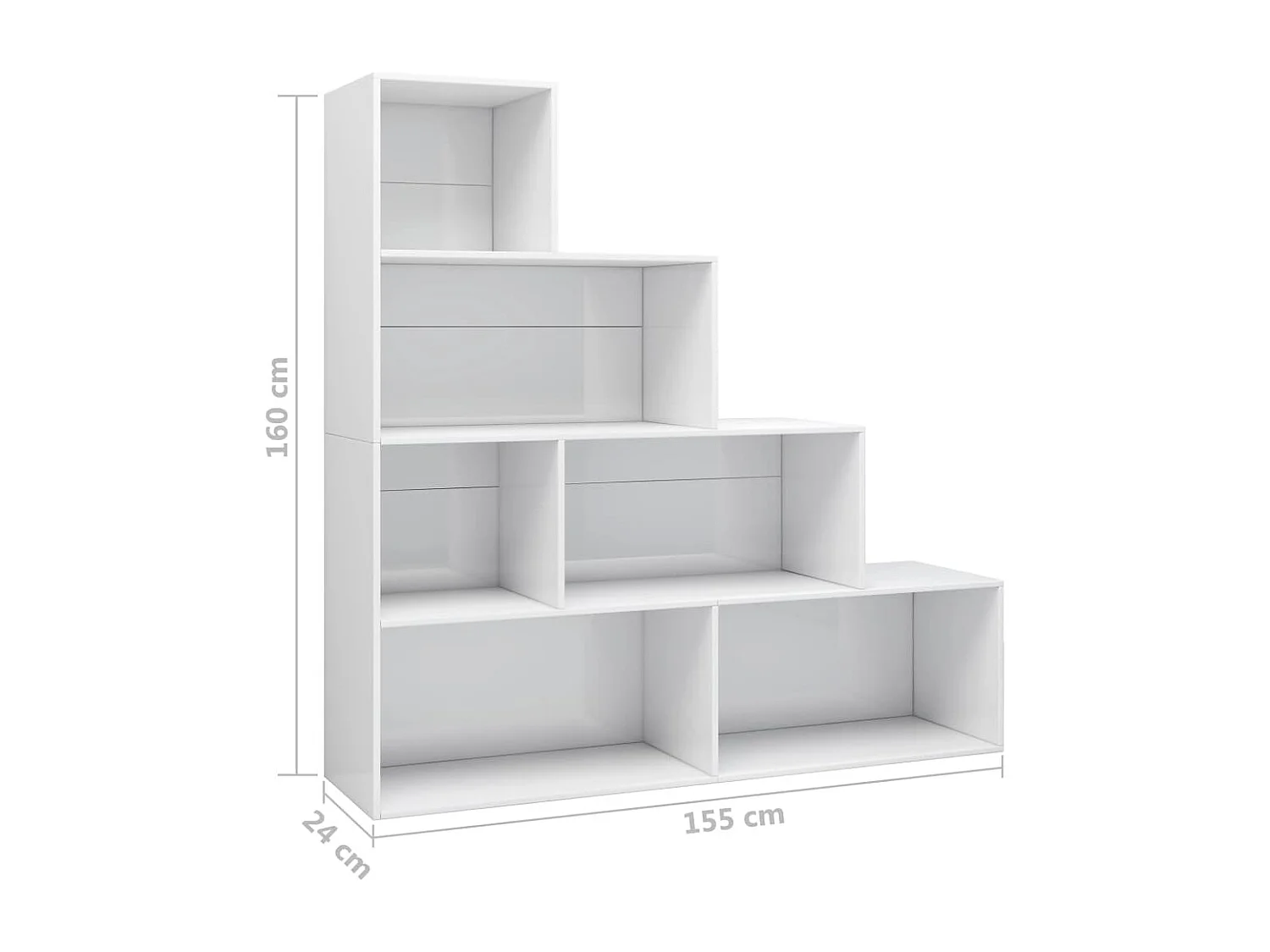 Bibliothèque/Séparateur de pièce Blanc brillant Bois ingénierie