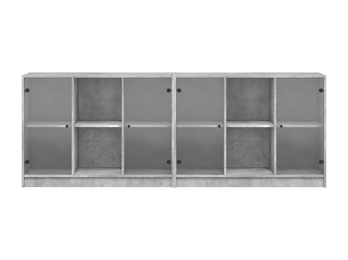 Estantería con puertas madera de ingeniería gris 204x37x75 cm