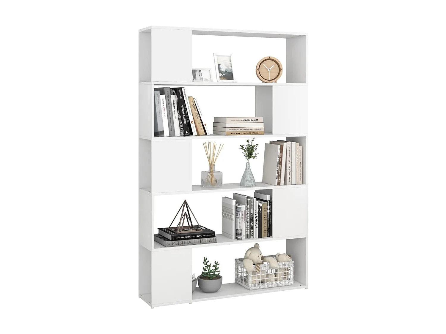 Boekenkast/kamerscherm 100x24x155 cm bewerkt hout wit