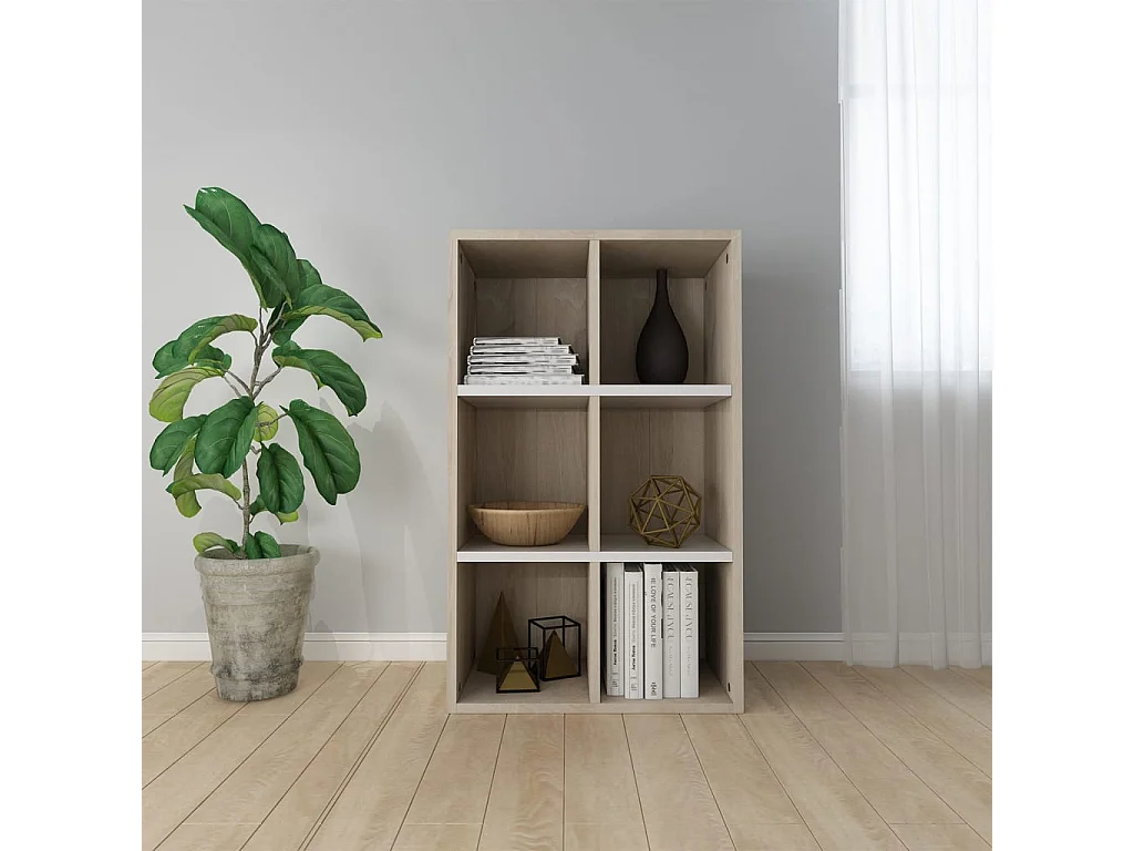 Estantería/Aparador madera ingeniería blanco roble 66x30x98 cm