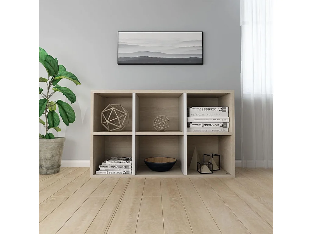 Estantería/Aparador madera ingeniería blanco roble 66x30x98 cm