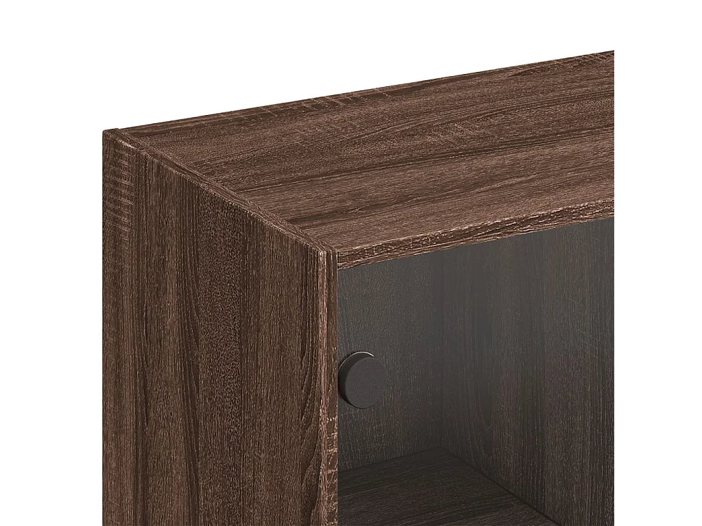 Estantería con puertas madera marrón roble 136x37x142 cm