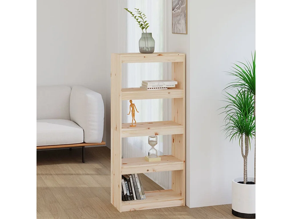 Boekenkast/kamerscherm 60x30x135,5 cm massief grenenhout