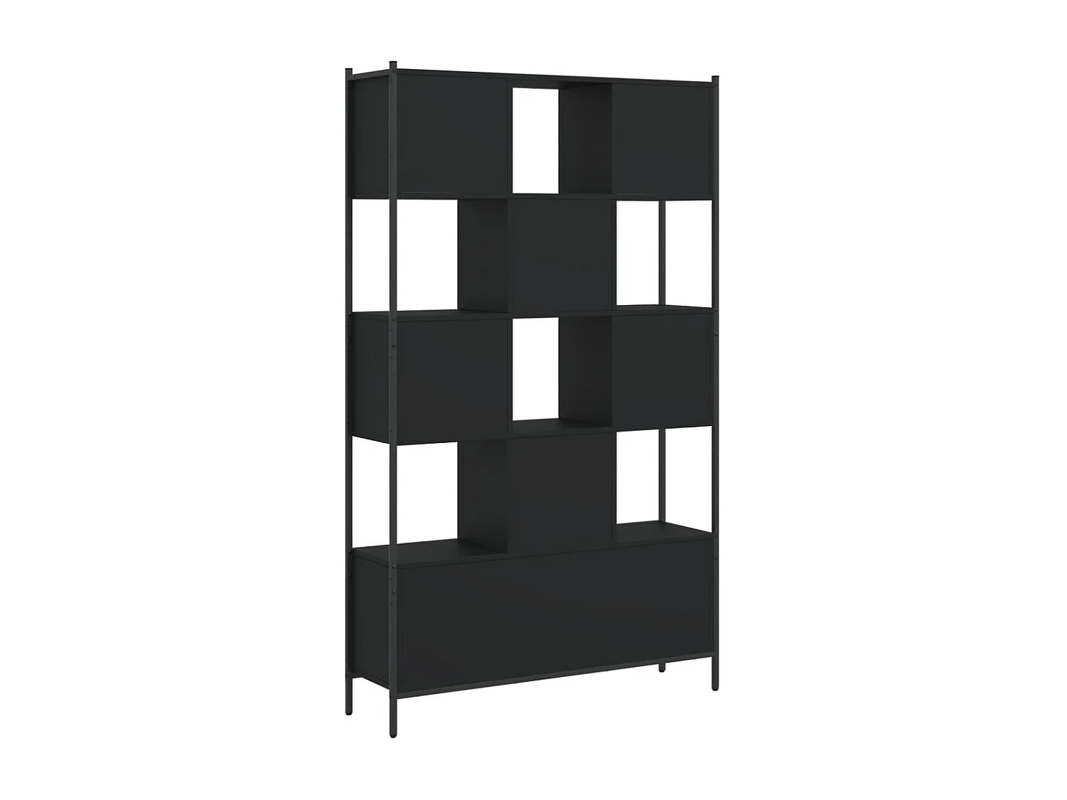 Bibliothèque noir 102x28x172 cm bois d'ingénierie