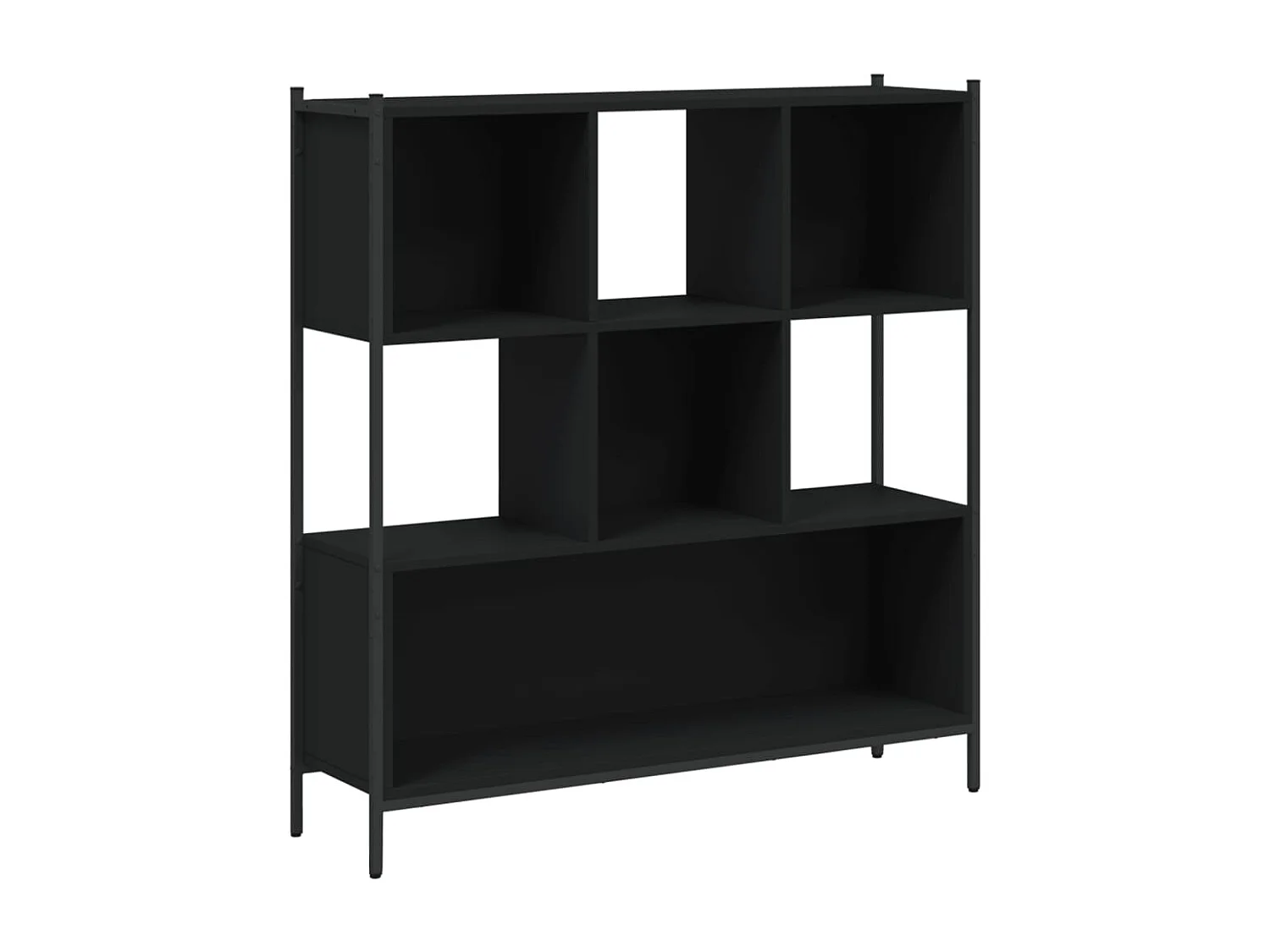 Bibliothèque noir 102x28x172 cm bois d'ingénierie