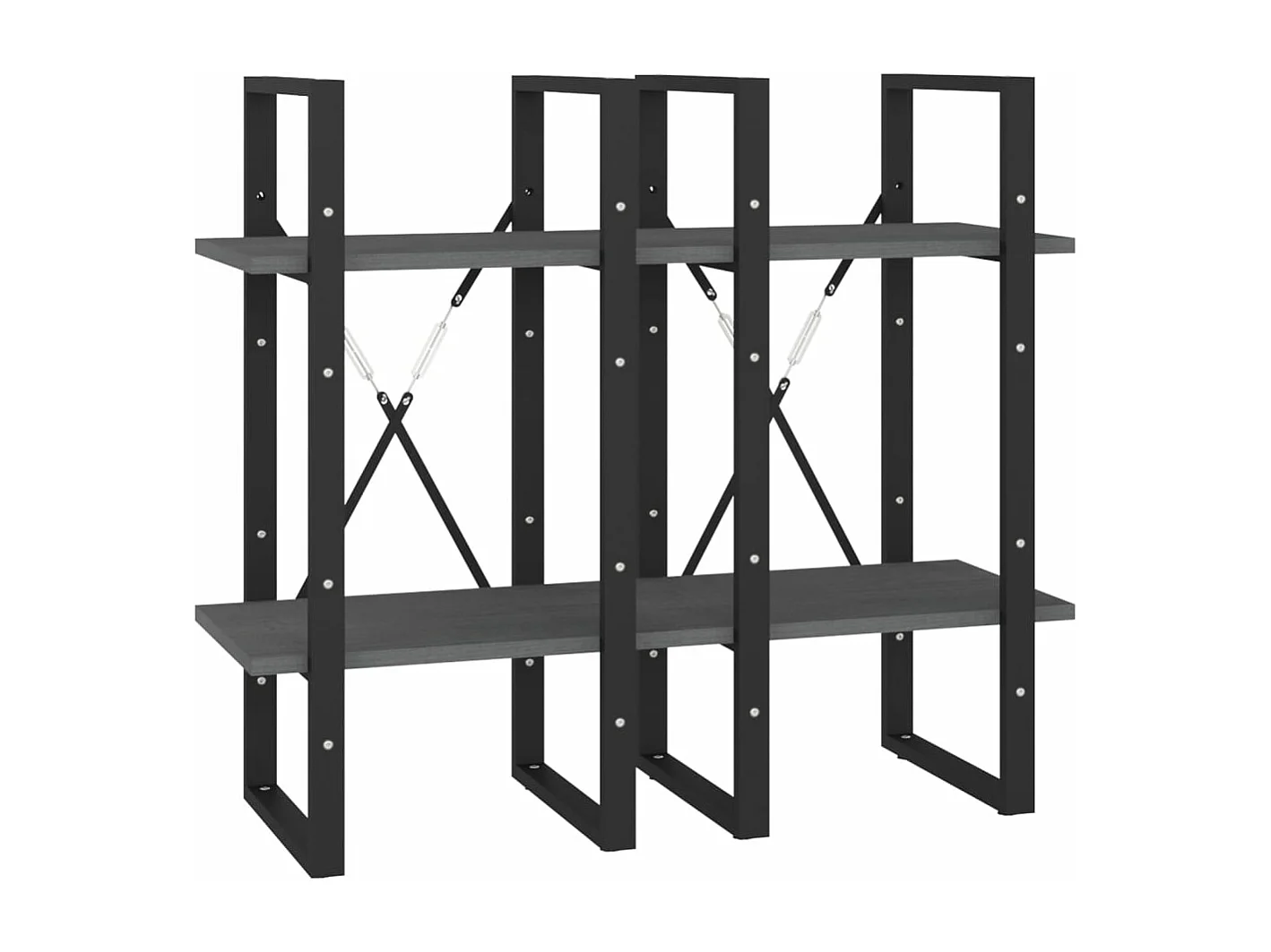 Bibliothèque à 4 niveaux Gris 40x30x140 cm Bois de pin massif