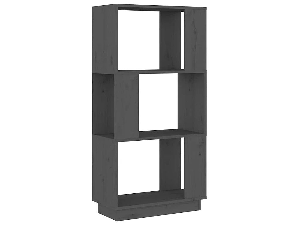 Boekenkast/kamerscherm 51x25x101 cm massief grenenhout grijs