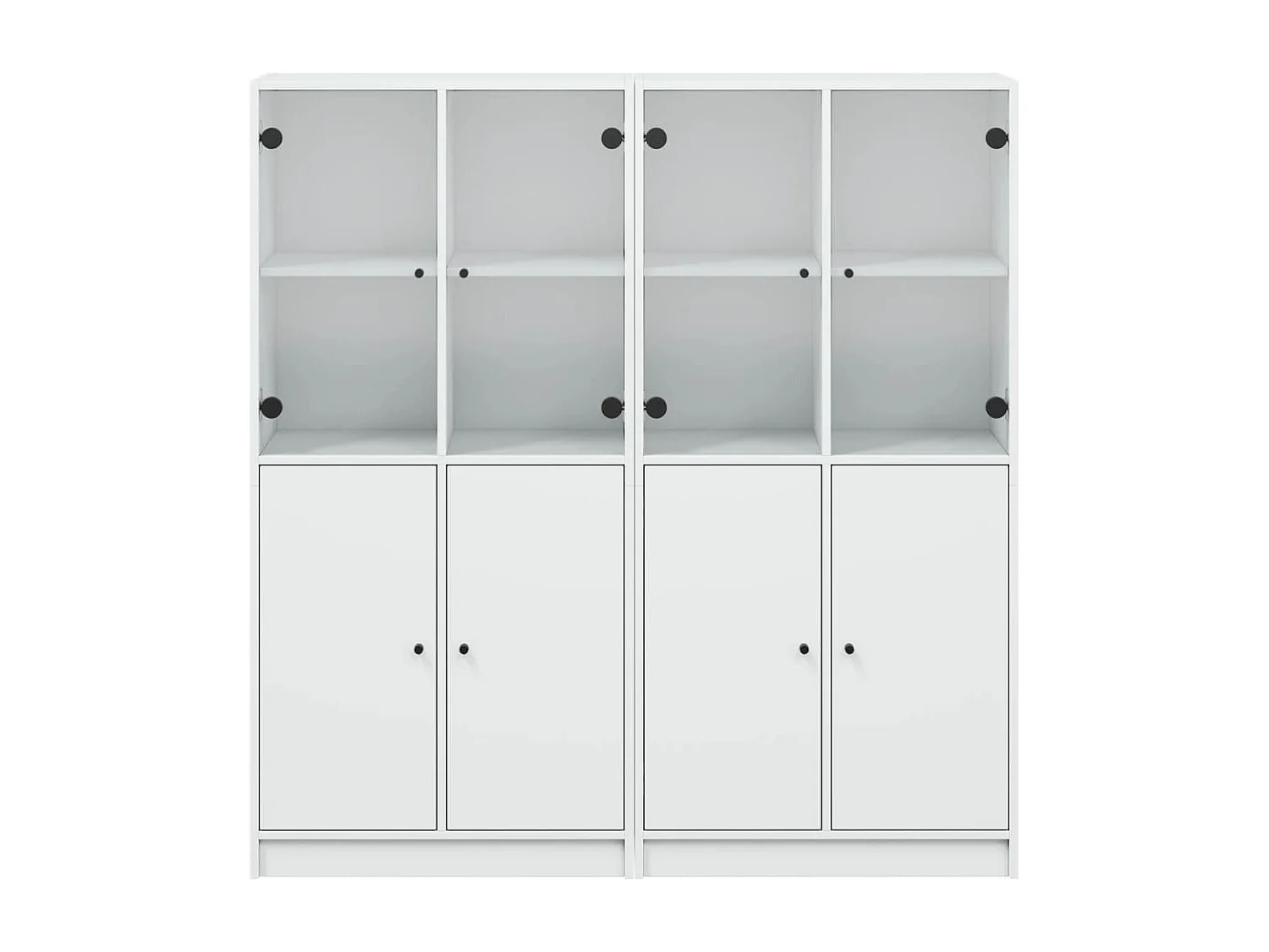 Estantería con puertas madera de ingeniería negro 136x37x142 cm