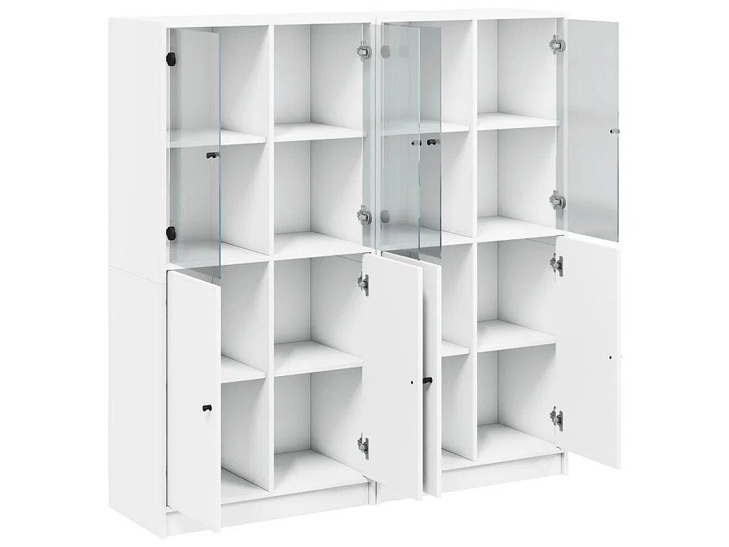 Libreria con Ante Bianca 136x37x142 cm in Legno Multistrato