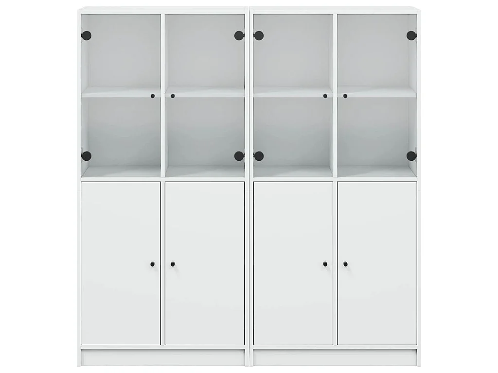 Libreria con Ante Bianca 136x37x142 cm in Legno Multistrato
