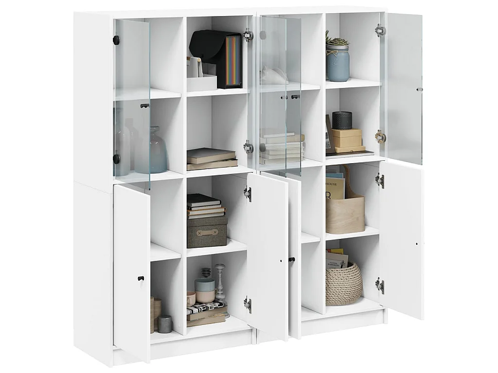 Estantería con puertas madera de ingeniería negro 136x37x142 cm