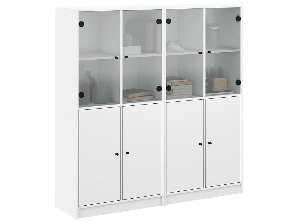 Estantería con puertas madera de ingeniería negro 136x37x142 cm