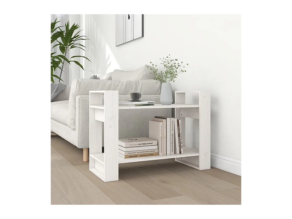 Bibliothèque/Séparateur de pièce Blanc 80x35x56,5 cm Pin solide