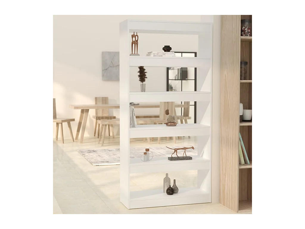 Bibliothèque/Séparateur de pièce Blanc bois d'ingénierie