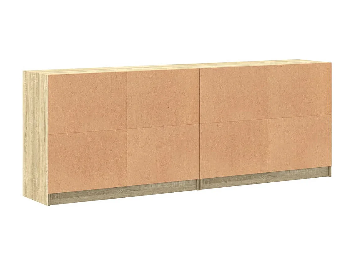 Bibliothèque avec portes chêne sonoma 204x37x75 cm