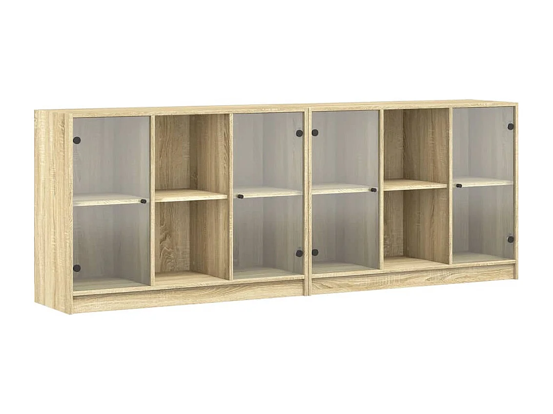 Bücherschrank mit Türen Sonoma-Eiche 204x37x75 cm Holzwerkstoff