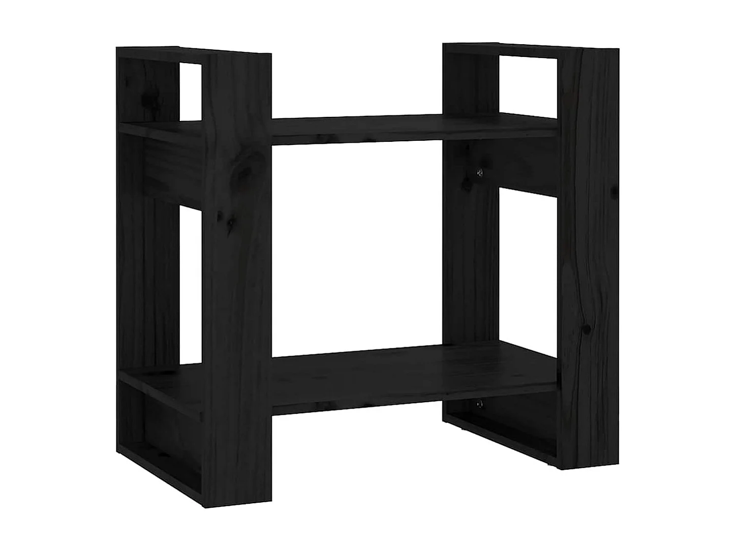 Boekenkast/kamerscherm 60x35x57 cm massief grenenhout zwart