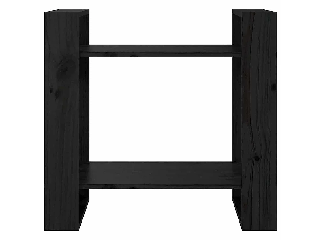 Bibliothèque/Séparateur de pièce Noir 60x35x57 cm Pin massif