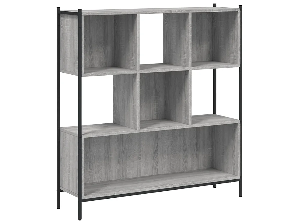 Estantería madera de ingeniería gris Sonoma 102x28x172 cm