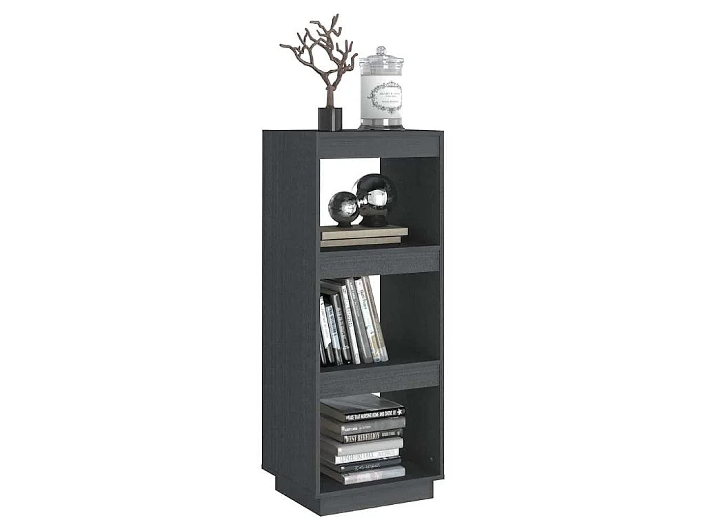 Bücherregal/Raumteiler Grau 40x35x103 cm Massivholz Kiefer
