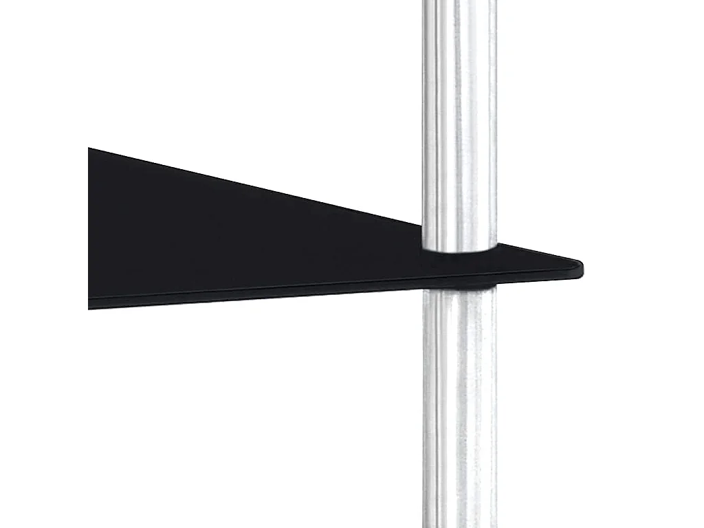 Regal mit 4 Ablagen Schwarz 40x40x100 cm Hartglas