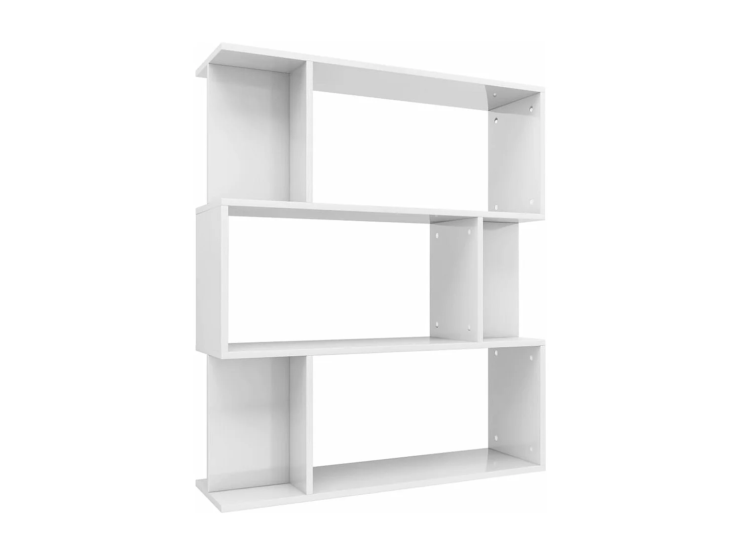 Bücherregal/Raumteiler Hochglanz-Weiß 80x24x96 cm