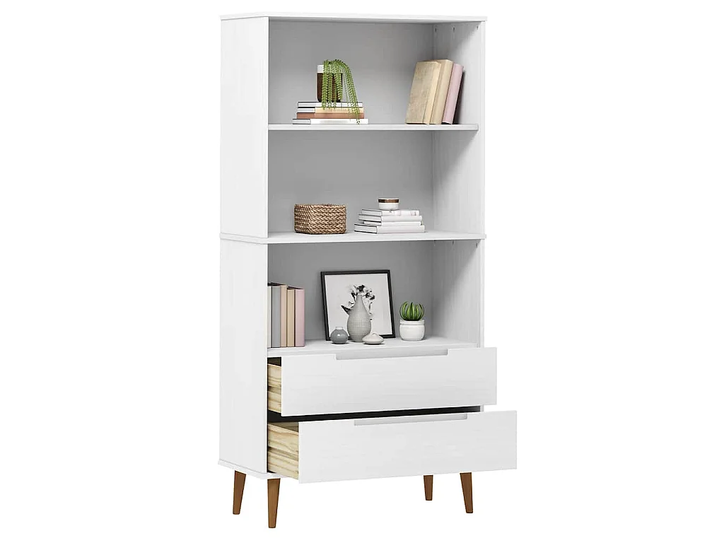 Estante MOLDE 85x35x170,5 cm pinho maciço branco