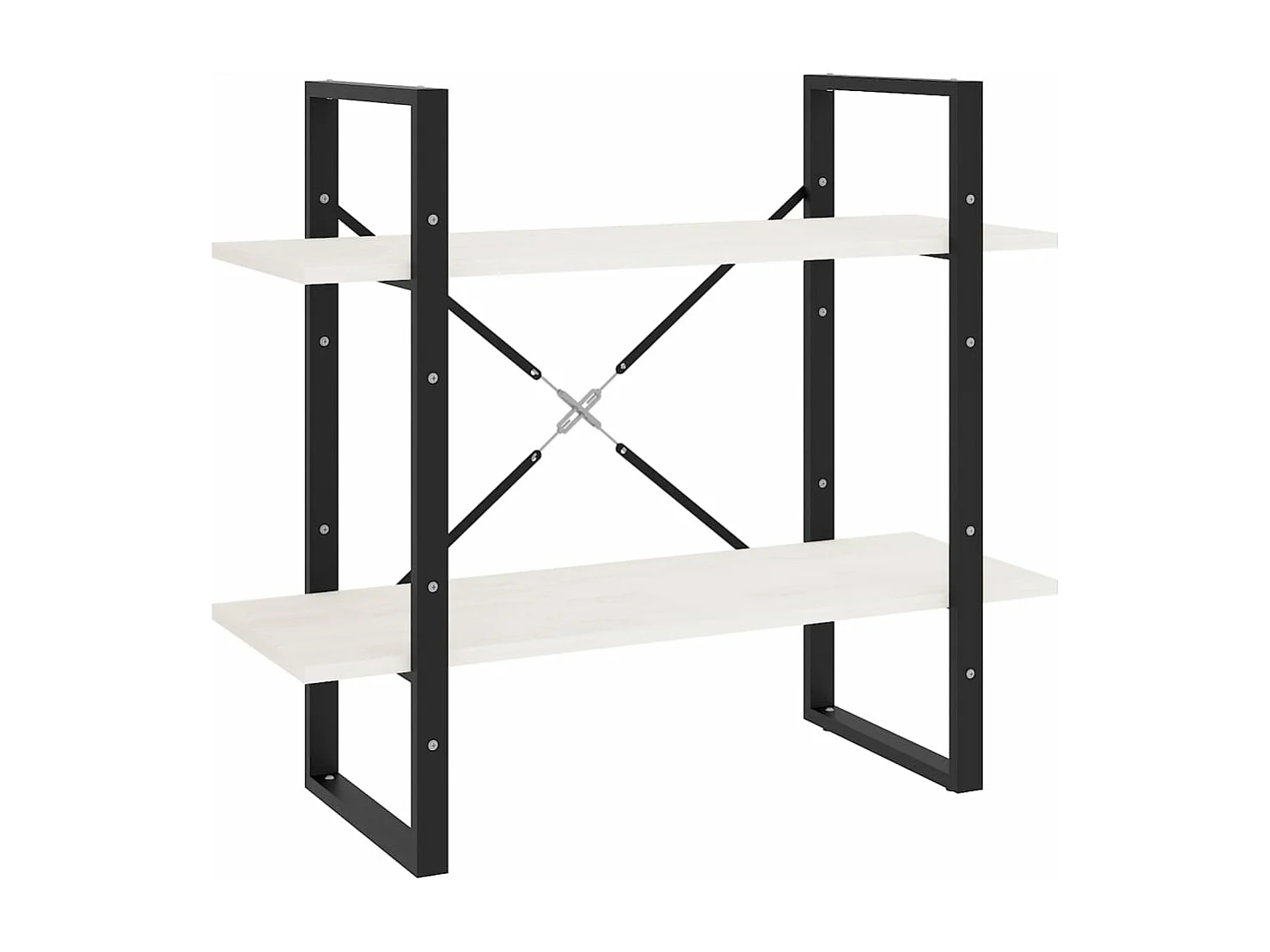 Bibliothèque à 2 niveaux Blanc 80x30x70 cm Bois de pin massif