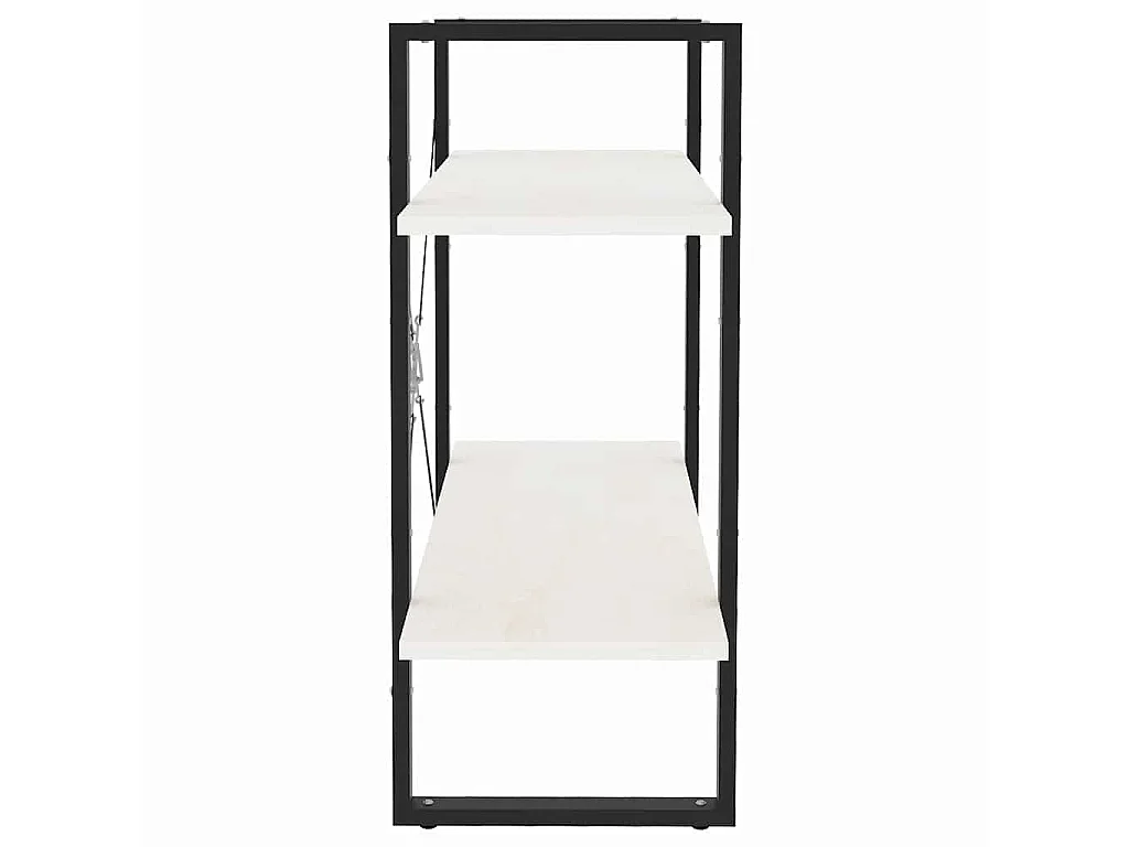 Bibliothèque à 2 niveaux Blanc 80x30x70 cm Bois de pin massif